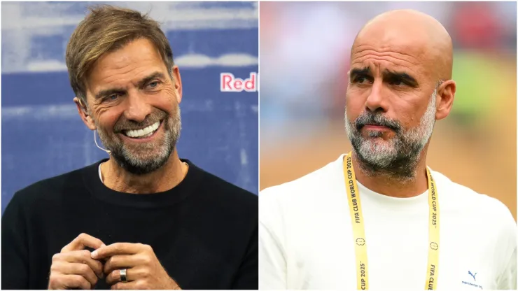 Global Head of Soccer Jürgen Klopp (L) and Pep Guardiola (R) of Manchester City.