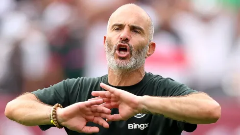 Enzo Maresca, Head Coach of Chelsea FC, reacts during the FIFA Club World Cup 2025 semi-final match between Fluminense FC and Chelsea FC at MetLife Stadium on July 08, 2025 in East Rutherford, New Jersey.