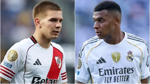 Franco Mastantuono (left) and Kylian Mbappe (right)