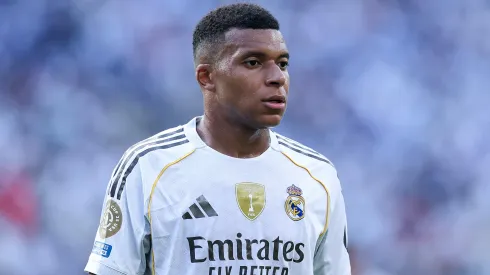 Kylian Mbappe #9 of Real Madrid C.F. during the FIFA Club World Cup 2025 semi-final match between Paris Saint-Germain and Real Madrid CF at MetLife Stadium on July 09, 2025 in East Rutherford, New Jersey.