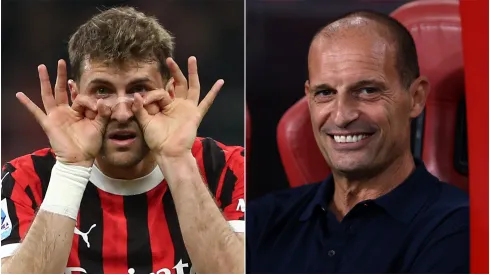 Santiago Gimenez (L) and Massimiliano Allegri (right)