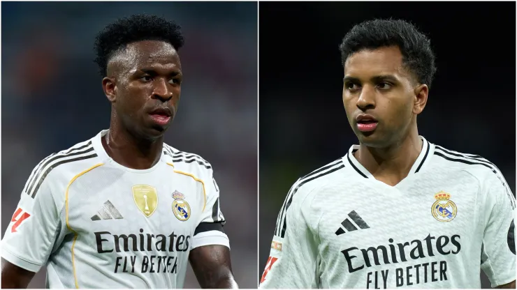 Vinicius Junior (L) and Rodrygo (R) of Real Madrid.