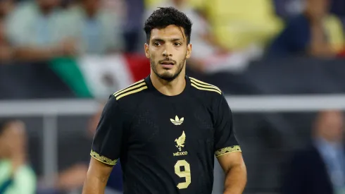 Raul Jimenez #9 of Mexico looks on during the second half of the International Friendly match against South Korea at GEODIS Park on September 09, 2025 in Nashville, Tennessee.
