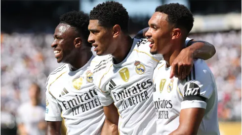 Vinicius Junior, Jude Bellingham, and Trent Alexander-Arnold of Real Madrid