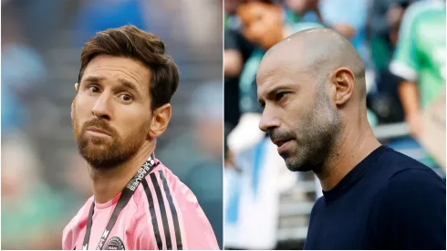Inter Miami forward Lionel Messi and head coach Javier Mascherano.