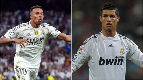 Kylian Mbappe (L) and Cristiano Ronaldo (R) of Real Madrid.