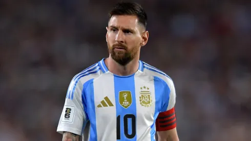 Lionel Messi of Argentina looks on during the FIFA World Cup 2026 South American Qualifier match between Argentina and Bolivia at Estadio Más Monumental Antonio Vespucio Liberti on October 15, 2024.