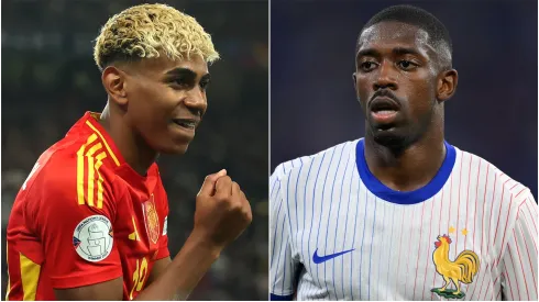 Lamine Yamal of Spain and Ousmane Dembele of France.