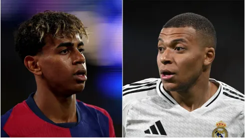 Lamine Yamal (L) of Barcelona and Kylian Mbappe (R) of Real Madrid.