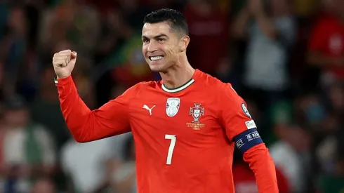 Cristiano Ronaldo of Portugal celebrates scoring against Hungary.