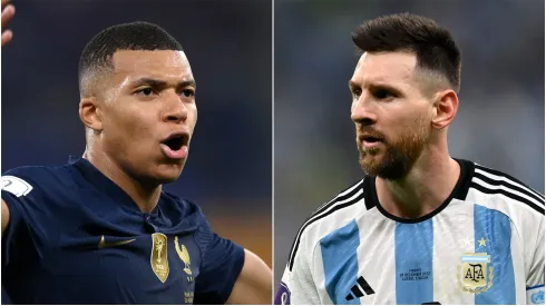 Kylian Mbappe (L) of France and Lionel Messi (R) of Argentina.