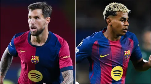 Iñigo Martinez and Lamine Yamal of Barcelona.