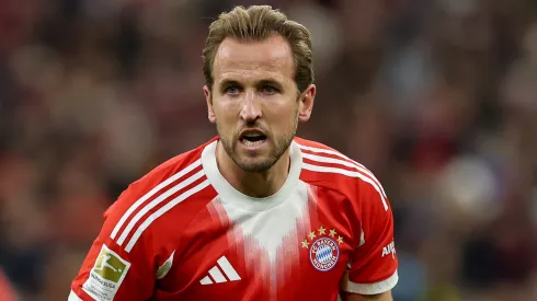 Harry Kane of Bayern Munich looks on during the Bundesliga game.