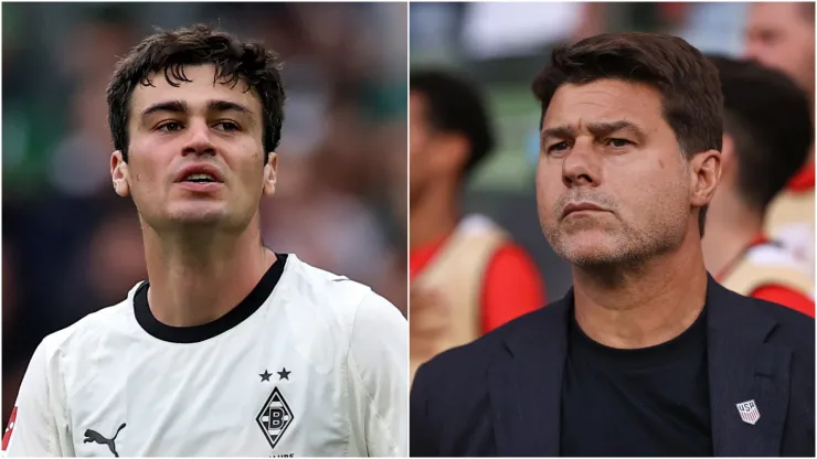 Giovanni Reyna (L) of Borussia Monchengladbach and Head coach of United States Mauricio Pochettino (R).