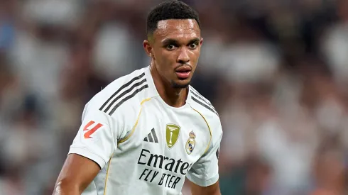 Trent Alexander-Arnold of Real Madrid in action during the LaLiga EA Sports match.