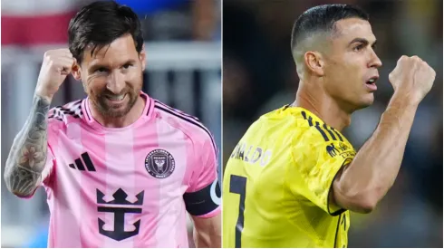 Lionel Messi #10 of Inter Miami CF and Cristiano Ronaldo of Al-Nassr FC.