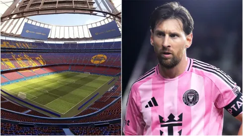 Predicted image of new Camp Nou (left) and Lionel Messi (right)
