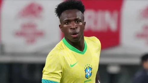 Vinicius Junior of Brazil looks on during the international friendly match.
