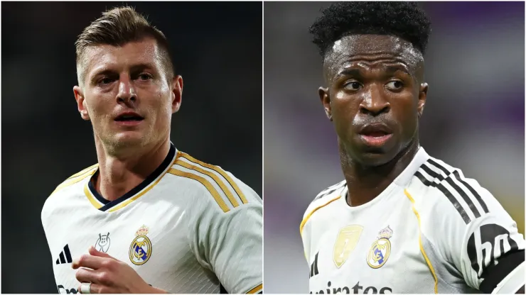 Real Madrid legend Toni Kroos and Vinicius Junior.