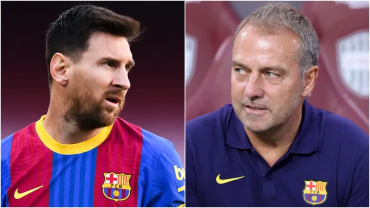 Lionel Messi and Hansi Flick.