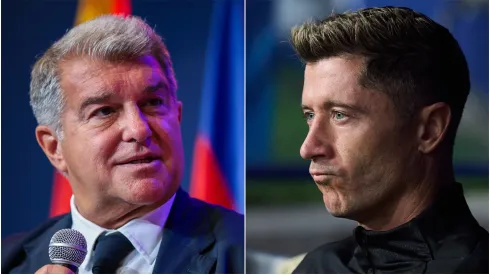 Joan Laporta and Robert Lewandowski.