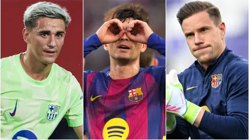 Gavi (left), Pedri (center0, and Marc-Andre Ter Stegen (right)