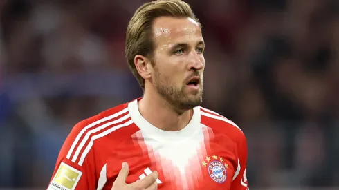 Harry Kane of FC Bayern München looks on during a Bundesliga match.