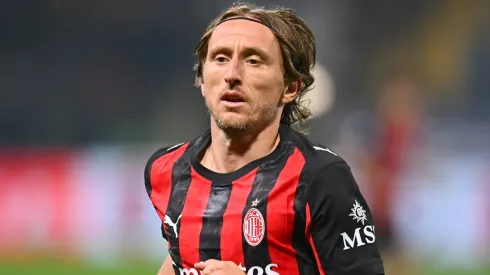 Luka Modric of AC Milan looks on during the Serie A game.