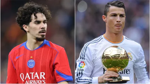 PSG midfielder Vitinha and Cristiano Ronaldo.