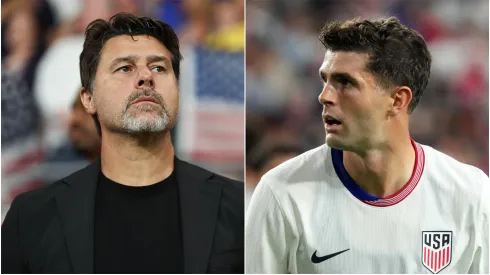 Head coach of United States Mauricio Pochettino (L) and Christian Pulisic (R).
