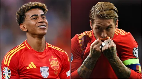 Lamine Yamal (left) and Sergio Ramos (right)
