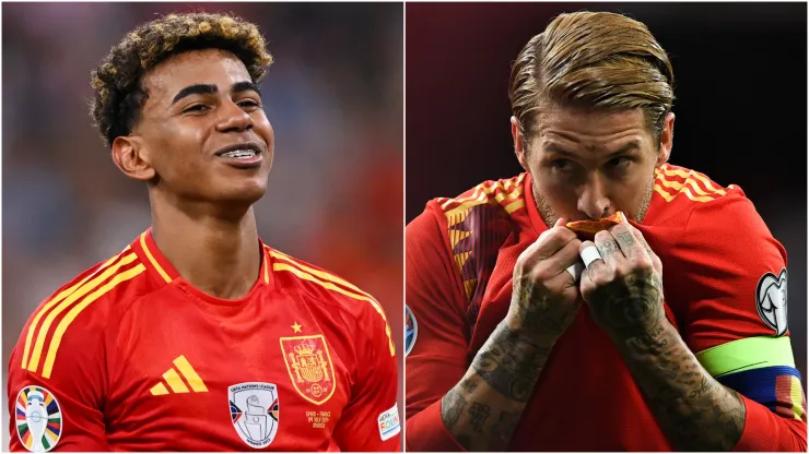 Lamine Yamal (left) and Sergio Ramos (right)
