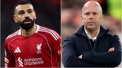 Liverpool's Mohamed Salah and coach Arne Slot.