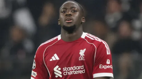 Ibrahima Konate of Liverpool FC looks on during the UEFA Champions League game.