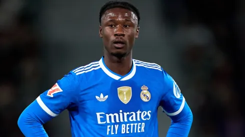Eduardo Camavinga of Real Madrid looks on.