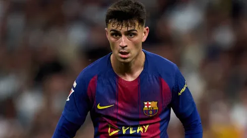 Pedri of FC Barcelona controls the ball during the LaLiga EA Sports match.