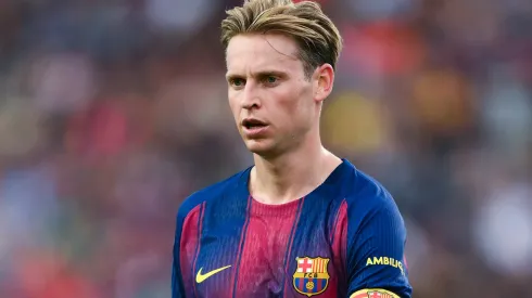 Frenkie De Jong of FC Barcelona looks on during the LaLiga EA Sports match.