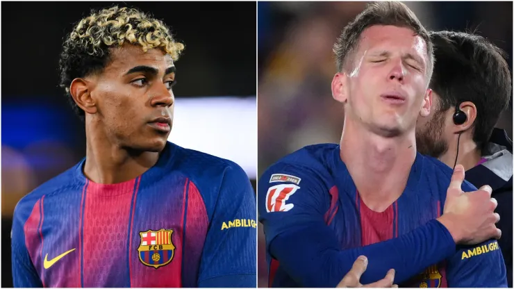 Barcelona star players Lamine Yamal (L) and Dani Olmo (R).