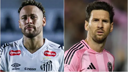 Neymar Junior of Santos and Lionel Messi #10 of Inter Miami CF.