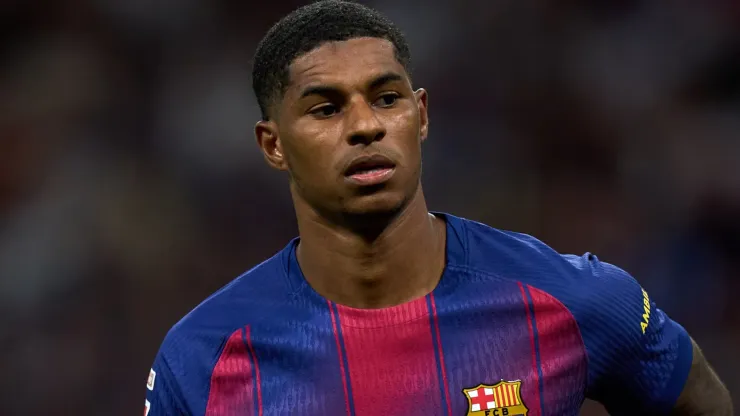 Marcus Rashford of FC Barcelona looks on during the LaLiga EA Sports match.