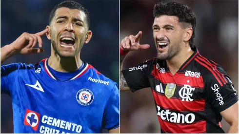 Erik Lira of Cruz Azul and Giorgian de Arrascaeta of Flamengo.
