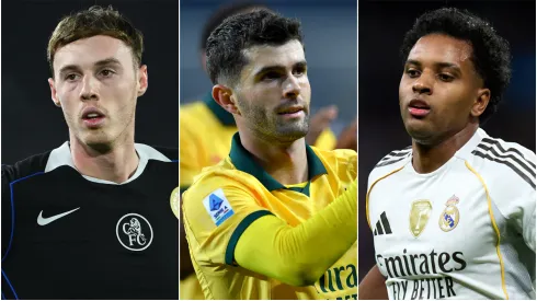 Cole Palmer 9left), Christian Pulisic (center), and Rodrygo (right)