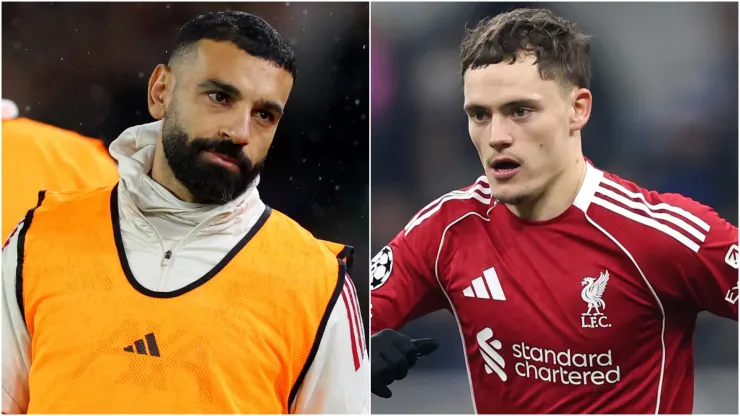 Liverpool's Mohamed Salah and Florian Wirtz.