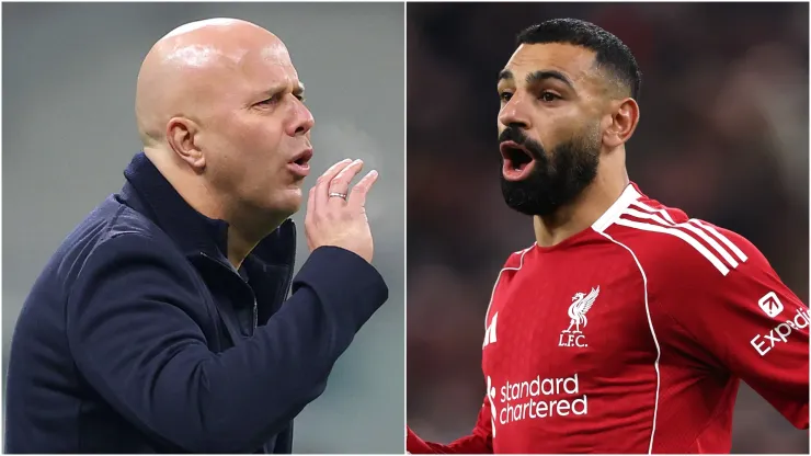 Arne Slot and Mohamed Salah.