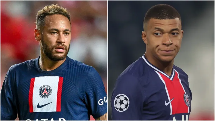 Neymar (L) and Kylian Mbappe (R) of Paris Saint-Germain.