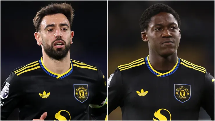 Manchester United stars Bruno Fernandes and Kobbie Mainoo.