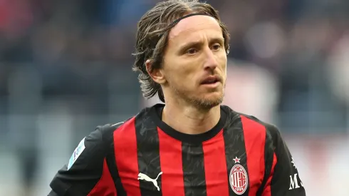 Luka Modric of AC Milan looks on during the Serie A match.