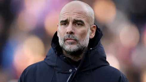 Pep Guardiola, Manager of Manchester City during the Premier League match.