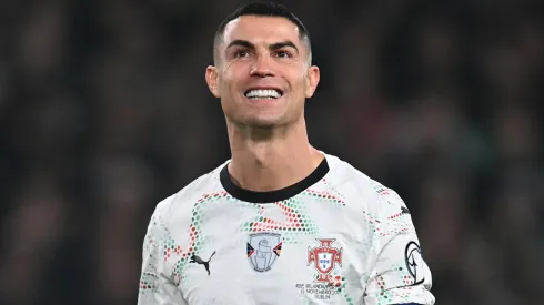 Cristiano Ronaldo of Portugal smiling during a FIFA World Cup 2026 qualifier match.