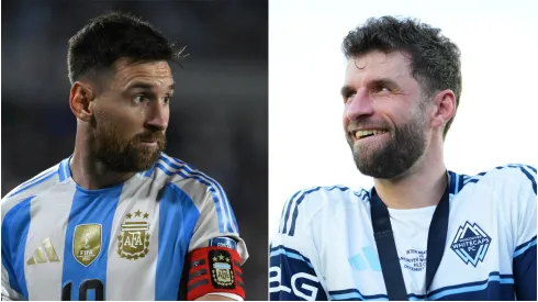 Argentina's Lionel Messi and Germany's Thomas Muller.